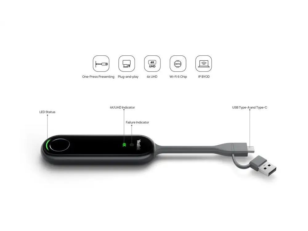 Yealink PA20 Wireless Presentation Pod - USB - NEW